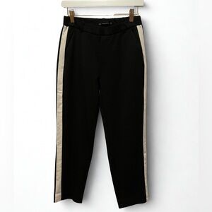 Zara Trafaluc Black White Side Stripe Pants Trousers Women's XS Business Office